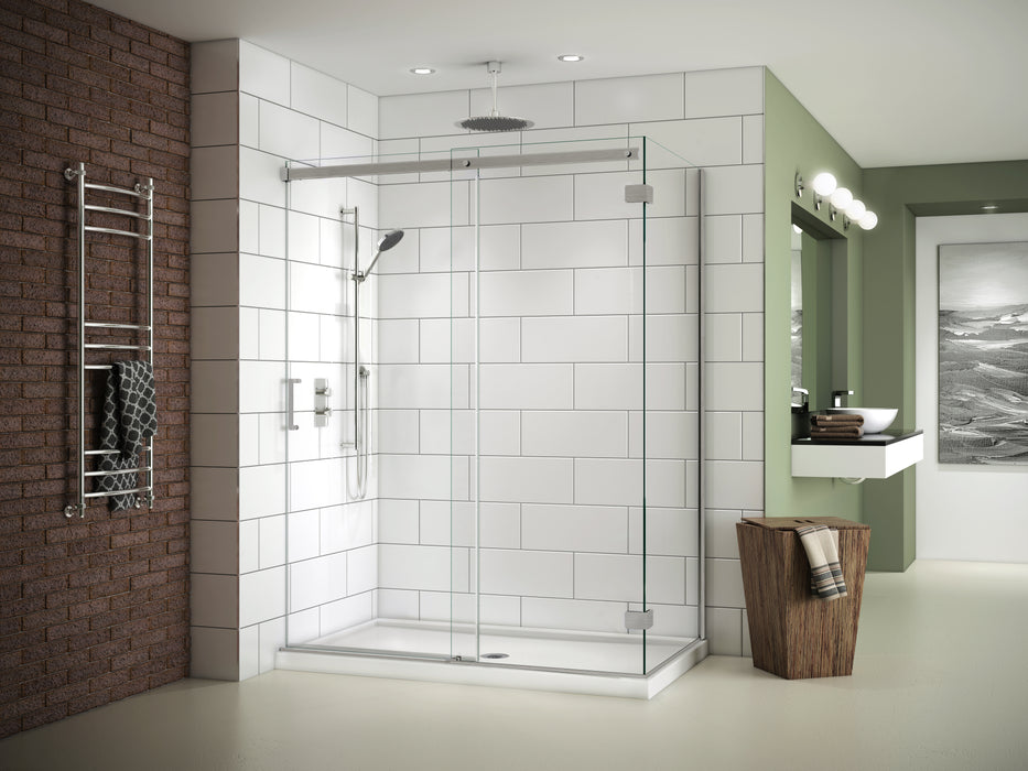 Duo set of 2-sided shower door with acrylic base Apollo Collection PROMO 48" X 32" X 75H" (Closing against the wall)
