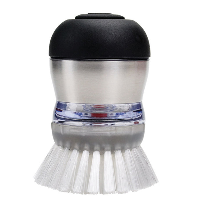 Scrubbing brush with soap dispenser, 9 cm, stainless steel