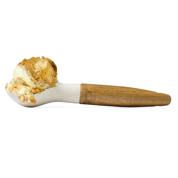 Ice cream scoop with wooden handle