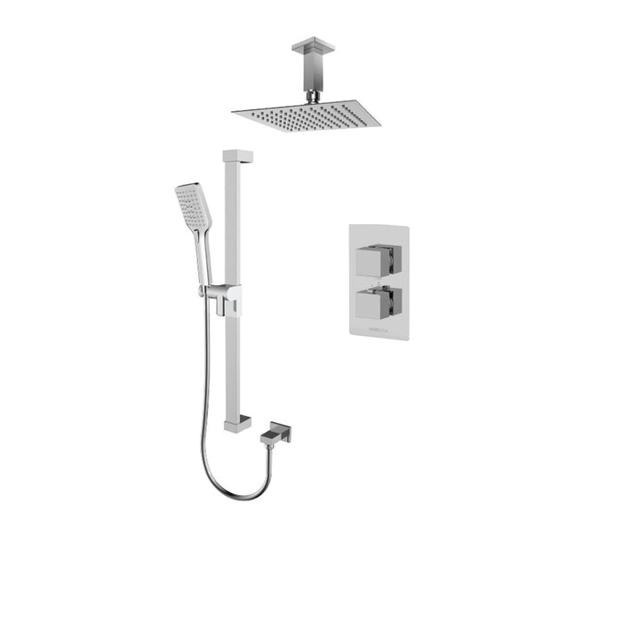 T-Box shower set, 2 functions, thermostatic, Slick Collection