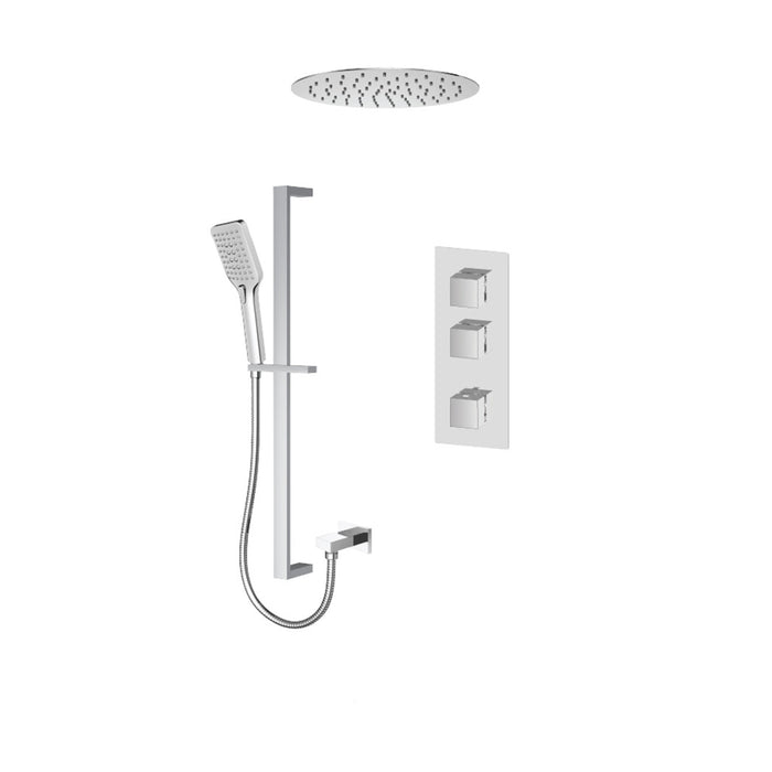 T-Box shower set, 2 functions, thermostatic, Extenza Slick Collection