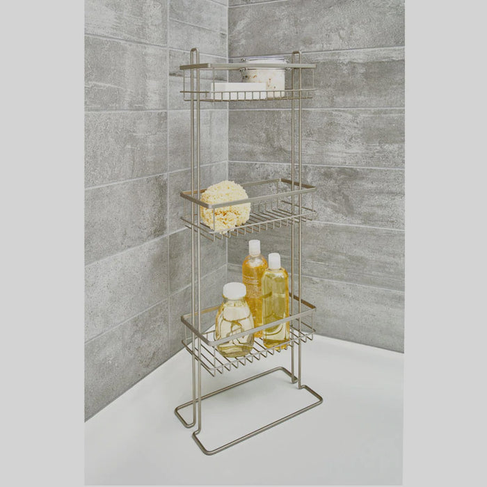 3 tier shower shelf, satin, Everett Collection