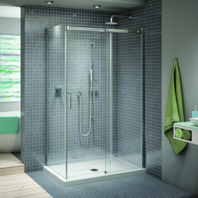 Duo 48" X 32" 2-sided shower door and base Mance Collection