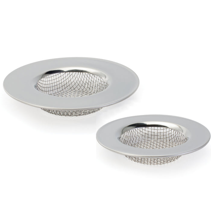 Set of 2 stainless steel kitchen sink strainers