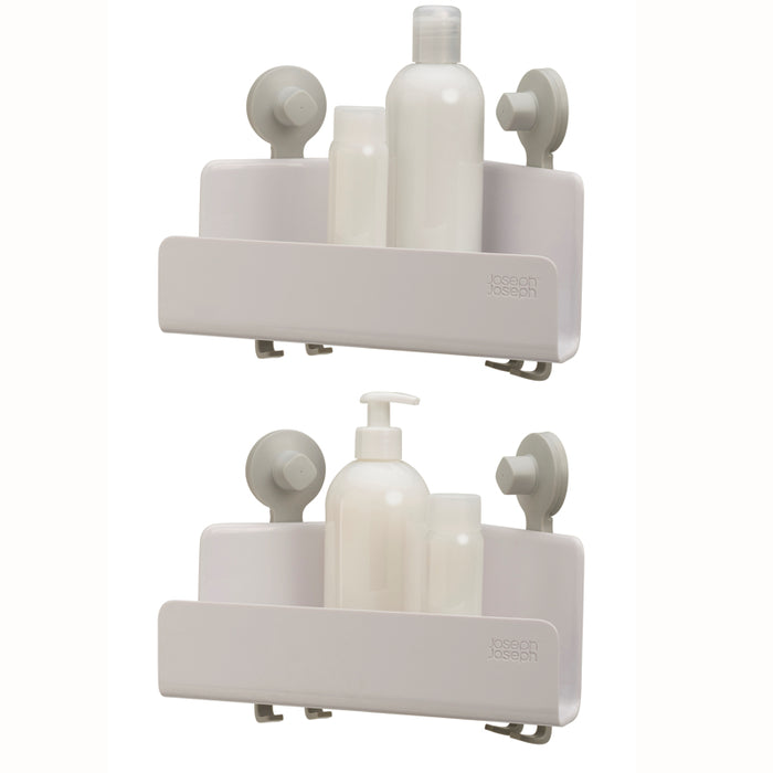 Set of 2 corner baskets with suction cups grey