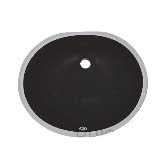 Built-in sink oval black porcelain