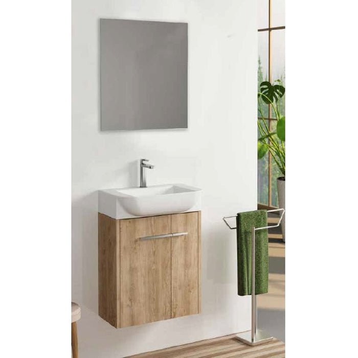 Veco 55 wall-mounted vanity with integrated single-hole sink