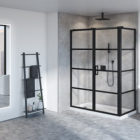 2-sided pivot shower door Latitude Collection