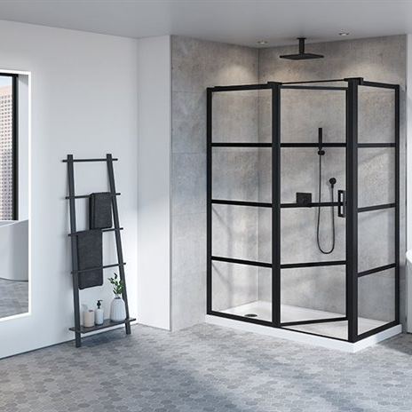 2-sided pivot shower door Latitude Collection