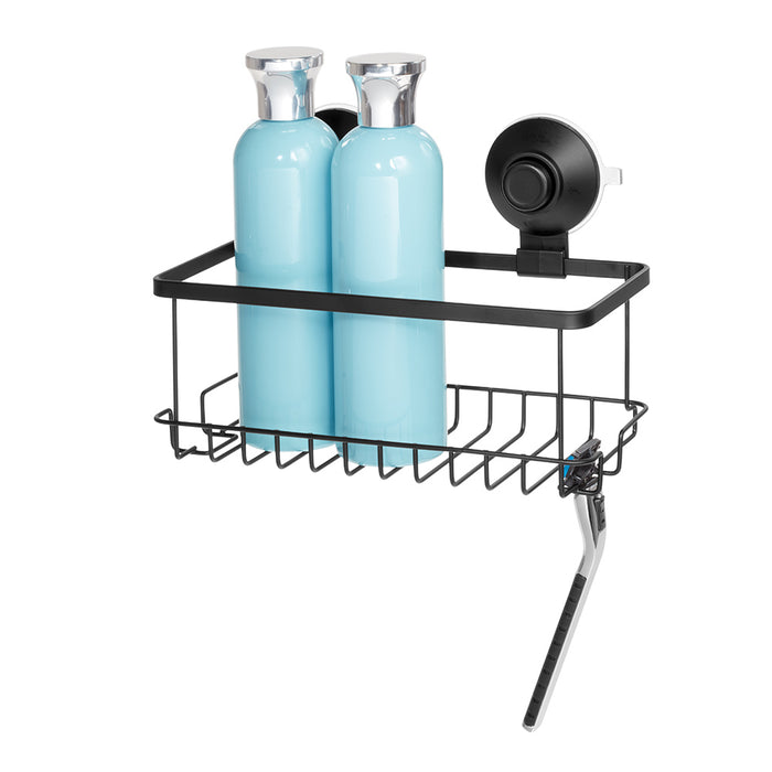 Shower basket with suction cup, matte black, Everett Collection