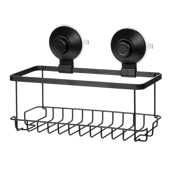 Shower basket with suction cup, matte black, Everett Collection