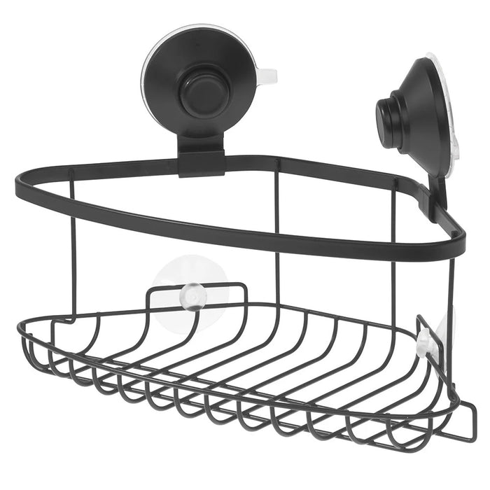 Corner basket for suction cup shower, matte black finish, Everett Collection