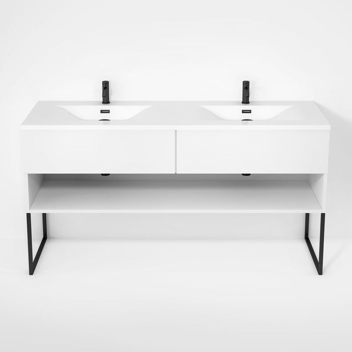Vanity unit with base and 63" double washbasin Haus Collection