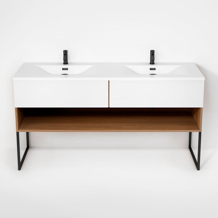 Vanity unit with base and 63" double washbasin Haus Collection