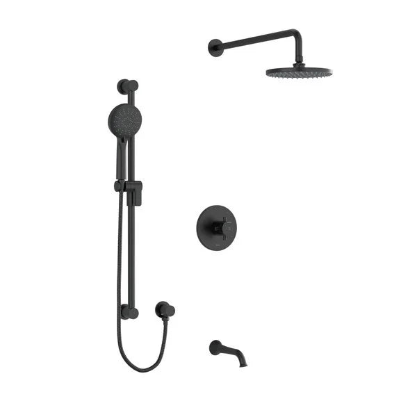 Matte Black 3-Way Bath/Shower Faucet Set Edge Collection