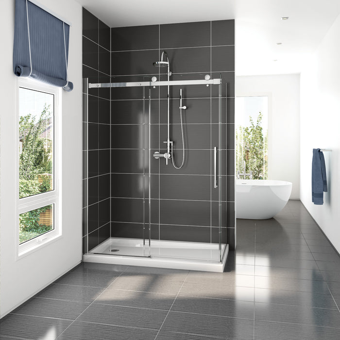 Duo base and 2-sided shower door collection D'Youville 48" x 36" x 79"