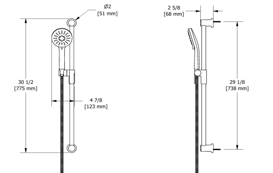 Thermostatic shower set KIT4077 chrome