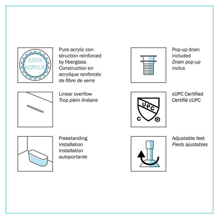 Amie Freestanding Bathtub 56"X32"