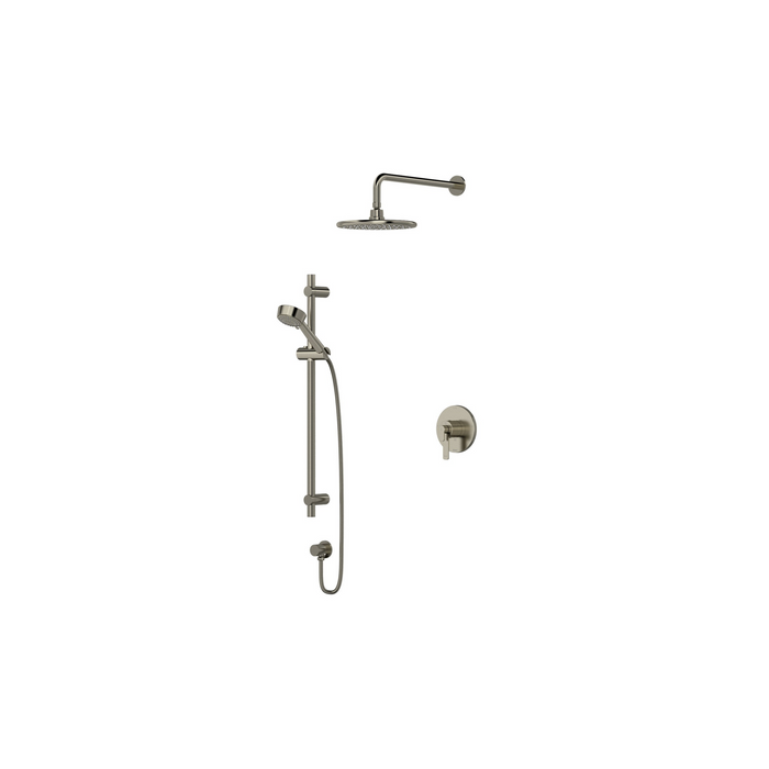 Shower set with rain shower head and hand shower on rail Jazz Collection