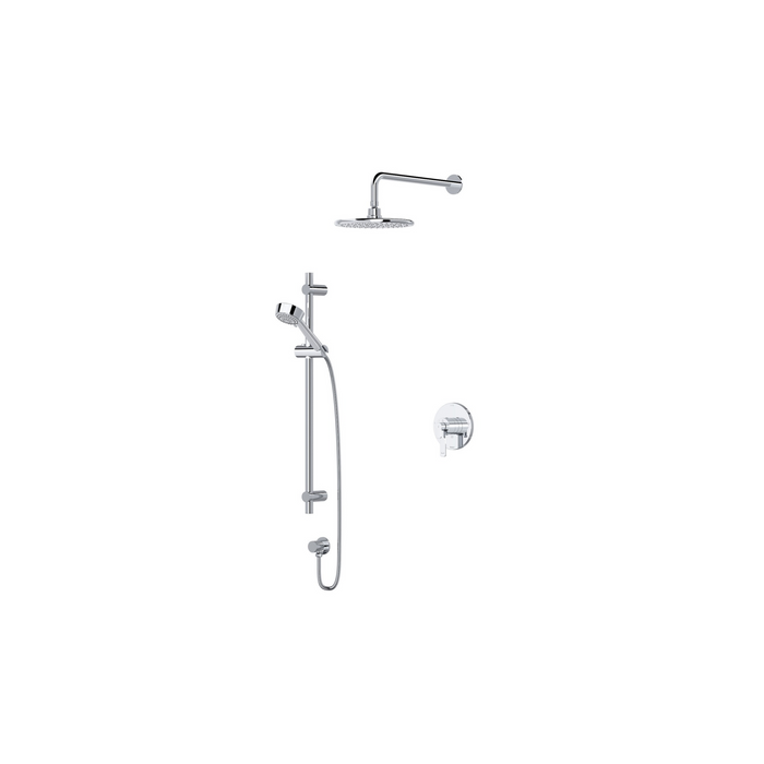 Shower set with rain shower head and hand shower on rail Jazz Collection