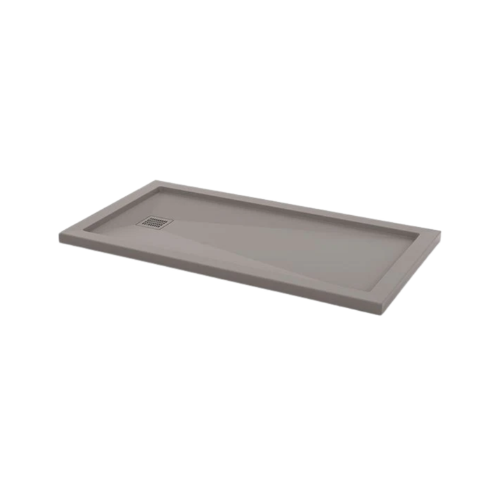 Zero threshold base with integrated tile flanges, chrome linear drain