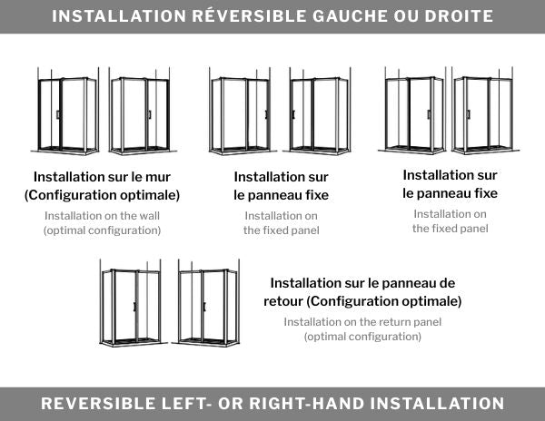 79" 2-sided shower door Elera Collection
