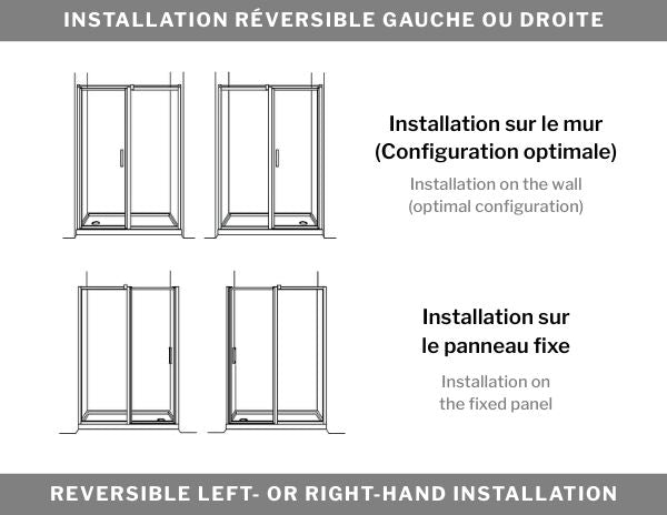 Elera Collection 79" Matte Black Alcove Pivot Shower Door
