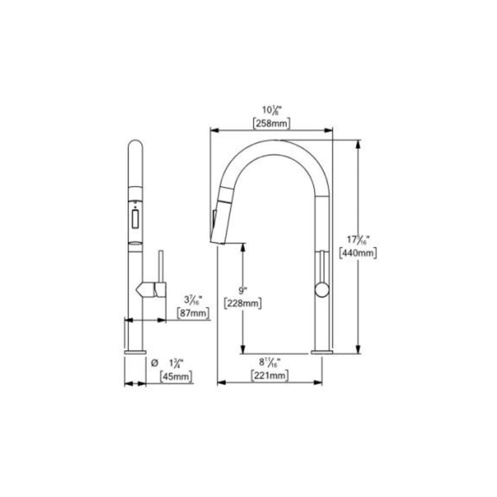 Single lever kitchen faucet with retractable hand shower Amador Collection