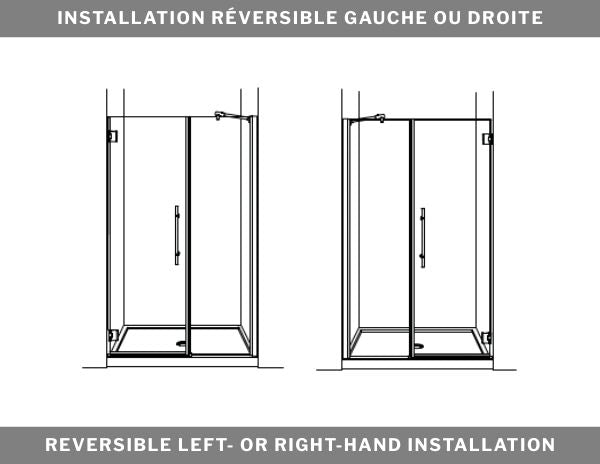 79" Alcove pivot shower door Select Kara Collection