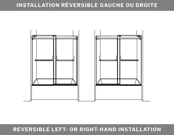 Sliding alcove bath door Gemini Plus Collection
