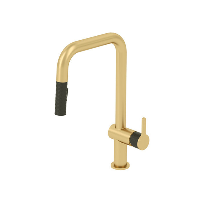 Square kitchen faucet with 2-function pull-out spray Calozy Collection