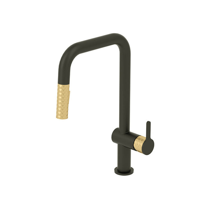 Square kitchen faucet with 2-function pull-out spray Calozy Collection