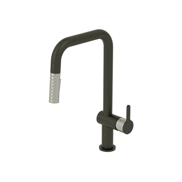 Square kitchen faucet with 2-function pull-out spray Calozy Collection