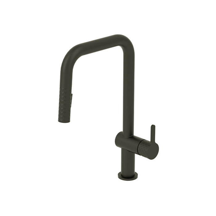 Square kitchen faucet with 2-function pull-out spray Calozy Collection