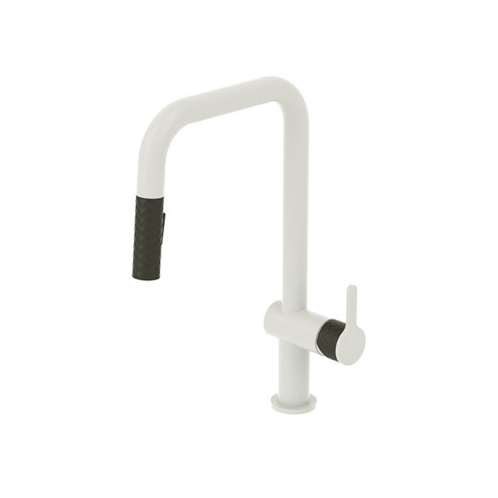 Square kitchen faucet with 2-function pull-out spray Calozy Collection