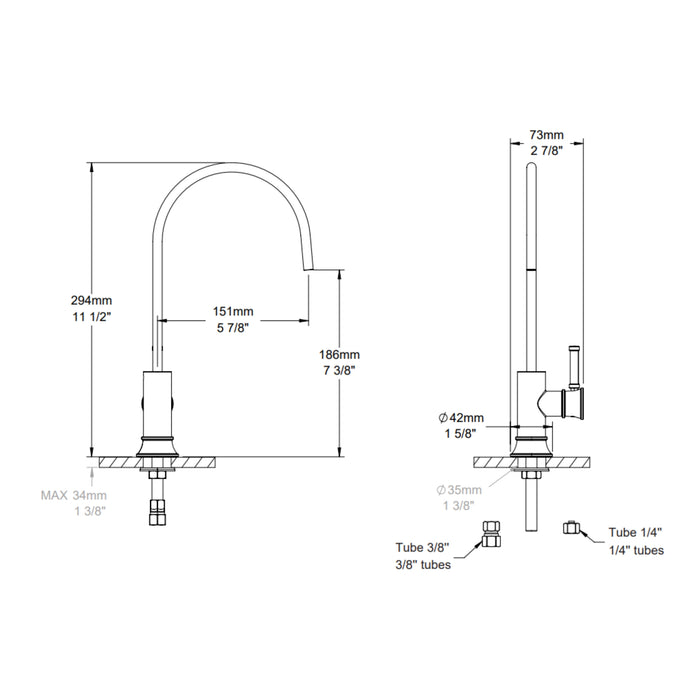 Robinet dispensateur d'eau filtrée Collection VILLA