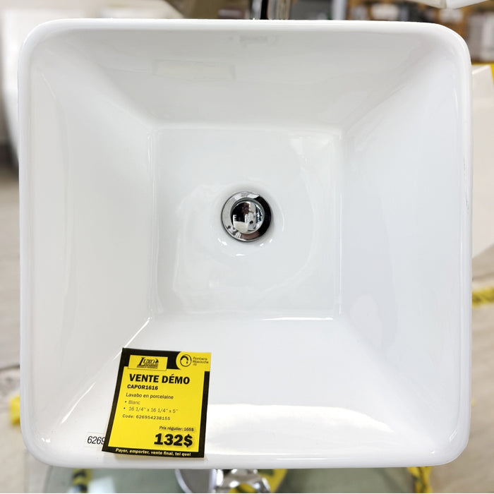 Lavabo de comptoir 16" 1/4 x 16" 1/4  Capor DEMO