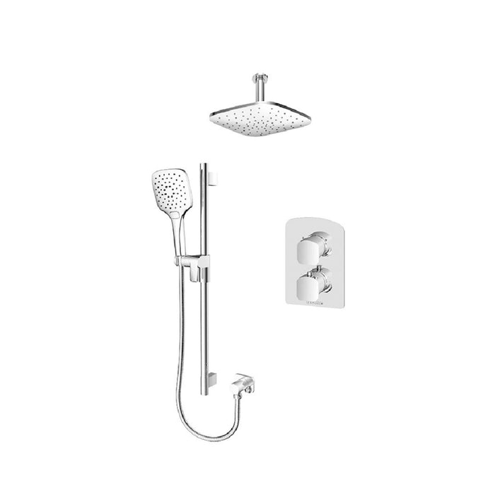 Shower kit, T-box 2 functions Delano collection rounded showerhead ceiling