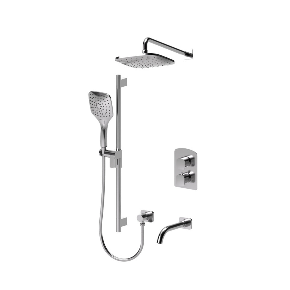 Ensemble de douche TBox, 3 fonctions collection Delano arrondie