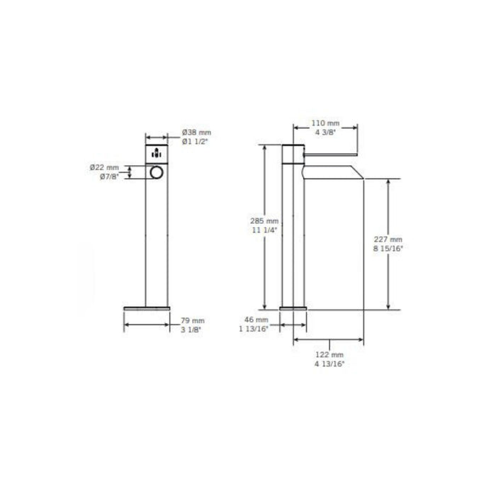 Robinet de lavabo monotrou haut Collection Kronos
