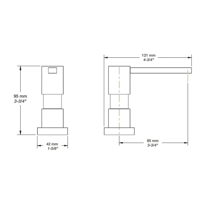 Square Chrome Soap Dispenser