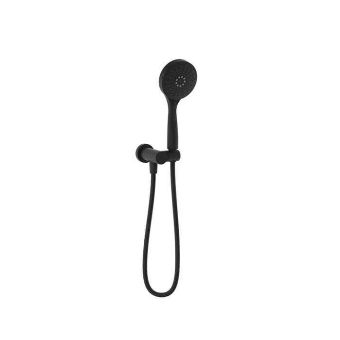 Matte black 3-jet shower head on wall connection