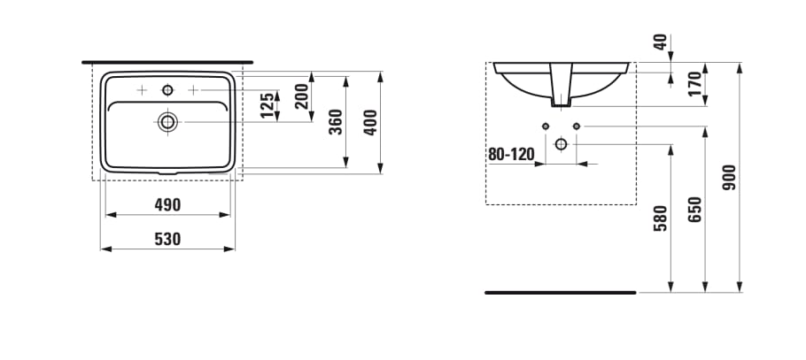 Lavabo sous plan Laufen Pro S