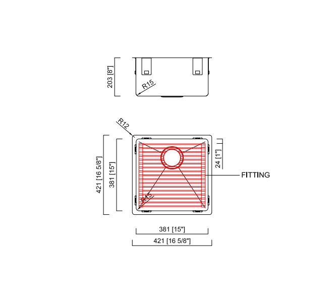 Ensemble d’évier de cuisine simple Platinum Sonix 17"