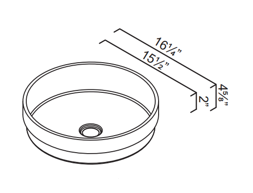 16" Semi-Recessed Round Lavatory Vanity PearlArc Collection