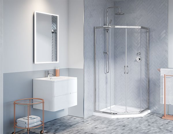 Portes de douche néo-angle 72" Collection Capri