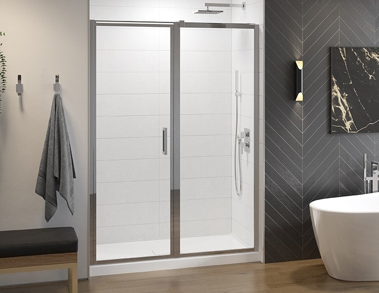 35" Chrome Pivot Shower Door Elera Collection