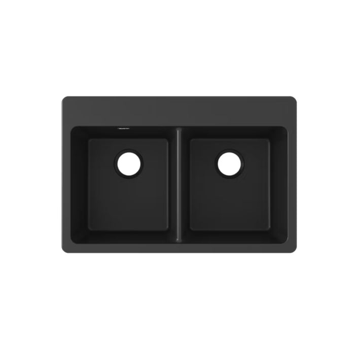 Black Quartz Countertop Double kitchen sink