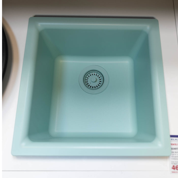 Évier de bar simple  15 3/4" x 15 3/4" Vert Menthe Quartz Luxe DEMO