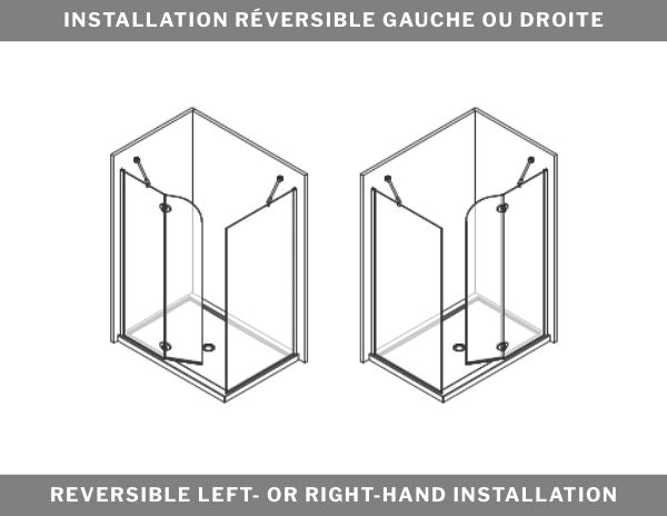 79" Rounded Pivoting 2-Sided Shower Screen Monaco Collection
